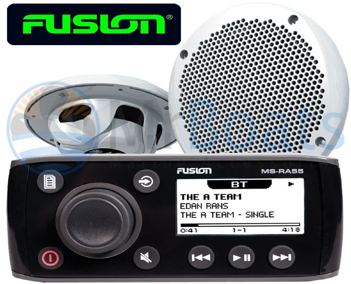 FUSION RA55 MARINE STEREO + 2 SPEAKERS + BLUETOOTH RADIO Kit MS